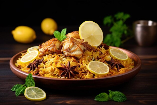 Photo biryani cooked with flavorful mustard seeds