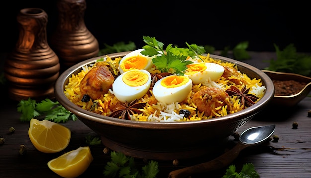 Foto biryani un piatto ricco e delizioso