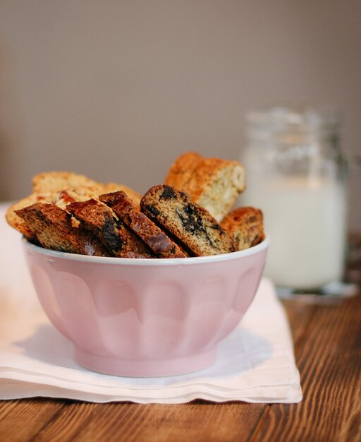 biscotti cookies on a wooden background