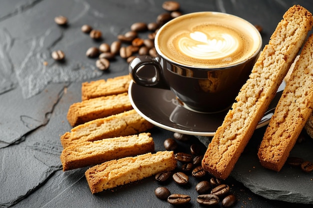 Biscotti paired with coffee