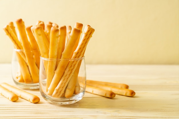 biscuit bread stick in glass