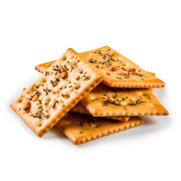 biscuit chips and cookies snack isolated on white background