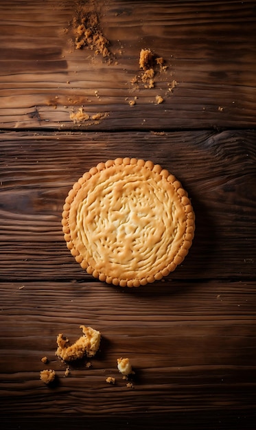 Biscuit on wooden background Biscuit food