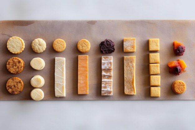 Premium AI Image | Biscuits arranged in a line showcasing different ...