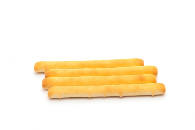 biscuits bread stick on white background