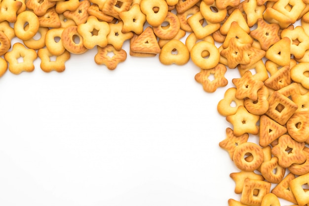 biscuits cracker on white background