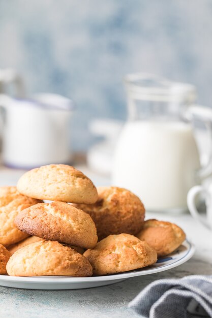 Biscuits on a grey concrete background.