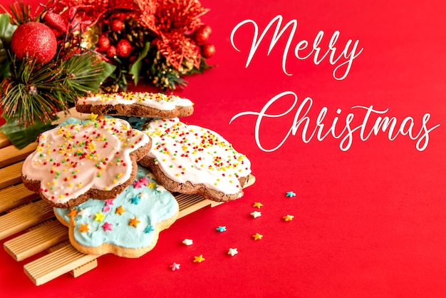 Biscuits with christmas decoration.