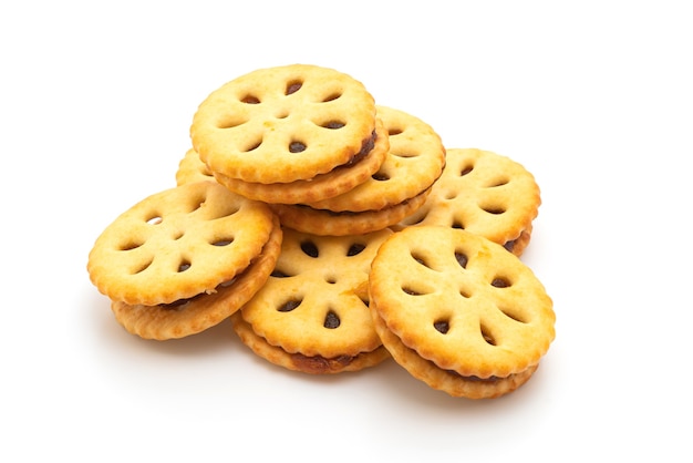 biscuits with pineapple jam isolated