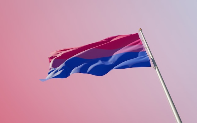 Bisexual Pride Flag on color background