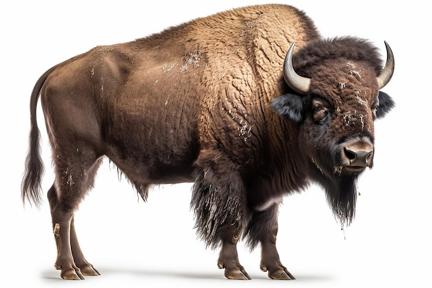 Bison_buffalo_isoulated_on_white_background_cutout_ultra