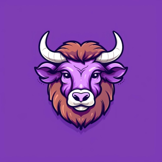 bison cute graphic friendly vector purple