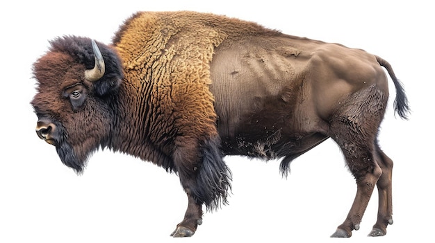 bison on isolated white background