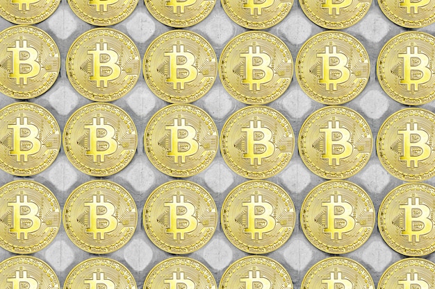 Bitcoin sullo sfondo. bitcoin e nuovo concetto di denaro virtuale. bitcoin è una nuova valuta.