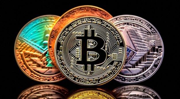 Photo bitcoin background cryptocurency background abstract crypto background