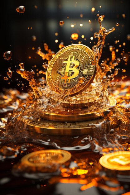 Foto bitcoin behangpapier hoge kwaliteit crypto foto's