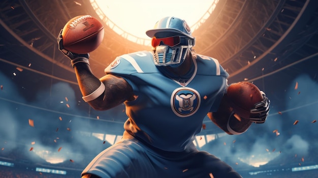 Bitcoin Blitz Tennessee Titans Player Dominates with a Monstrous Coin on Red Football Field