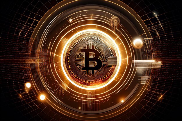 Bitcoin blockchain crypto currency digital money exchange Technology symbol Generative AI