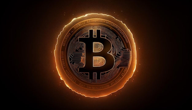 Bitcoin blockchain crypto currency digital money exchange Technology symbol Generative AIx9xA