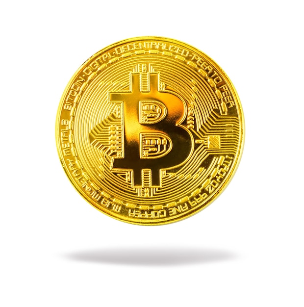 bitcoin close up isolated