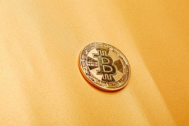 Bitcoin coin a closeup view of the bitcoin