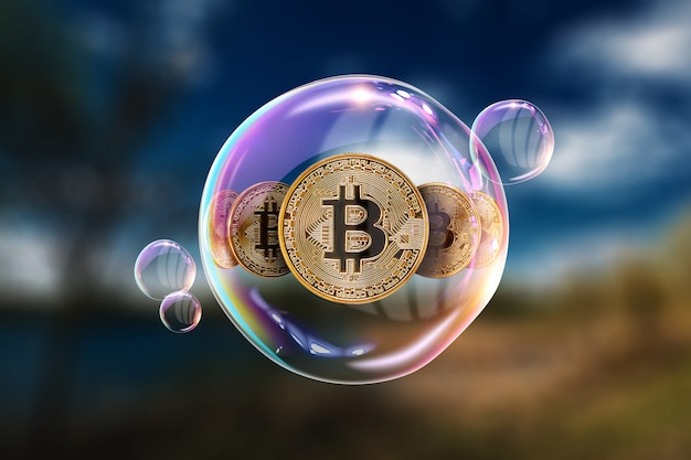 ビットコイン。暗号通貨の不安定性の概念、
