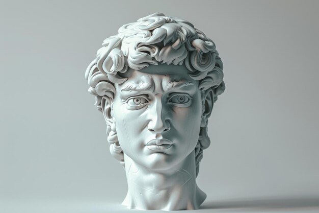 bitcoin Creative Plaster statue of Davids head in bitcoinglasses Minimal concept art 3d render