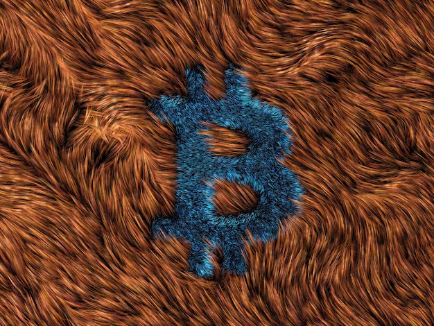 Bitcoin Crypto Hair Fur Абстрактная современная концепция 3D-иллюстрации