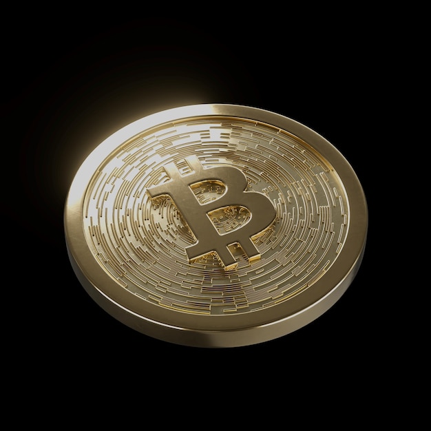 Foto bitcoin crypto letter b moneta d'oro realistica minimal isolato illustrazione 3d sfondio