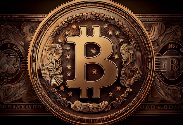 Bitcoin crypto money coin isolated on dark background