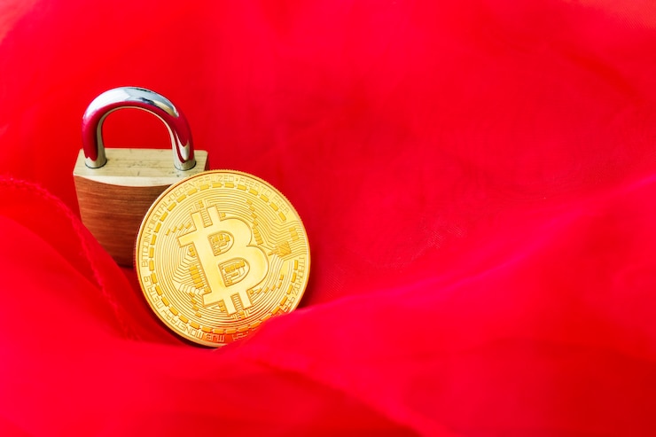 Photo bitcoin cryptocurrency digital bit coin btc currency technology business internet concept.