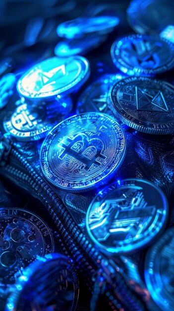 Photo bitcoin cryptocurrency digital currency cryptocurrency background
