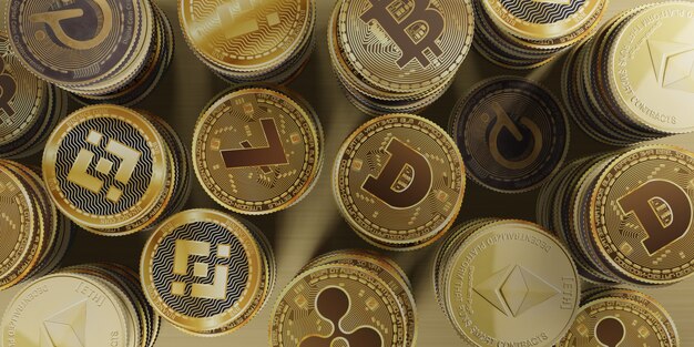 Bitcoin Cryptocurrency digitale valuta 3d illustratie