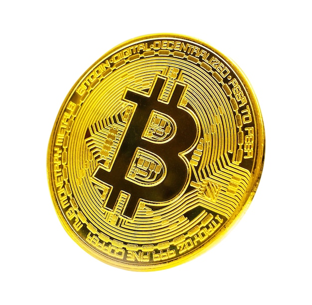 Bitcoin cryptocurrency geïsoleerd op wit