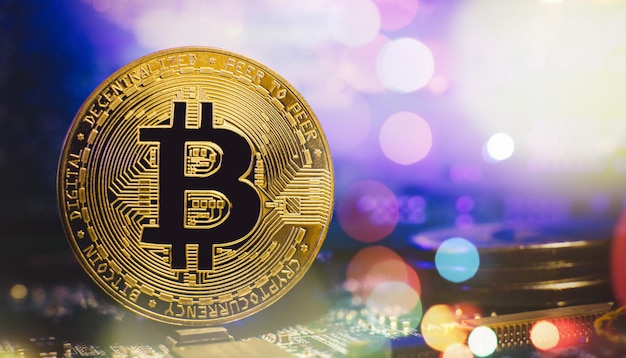 Premium Photo | Bitcoin cryptocurrency new version on computer