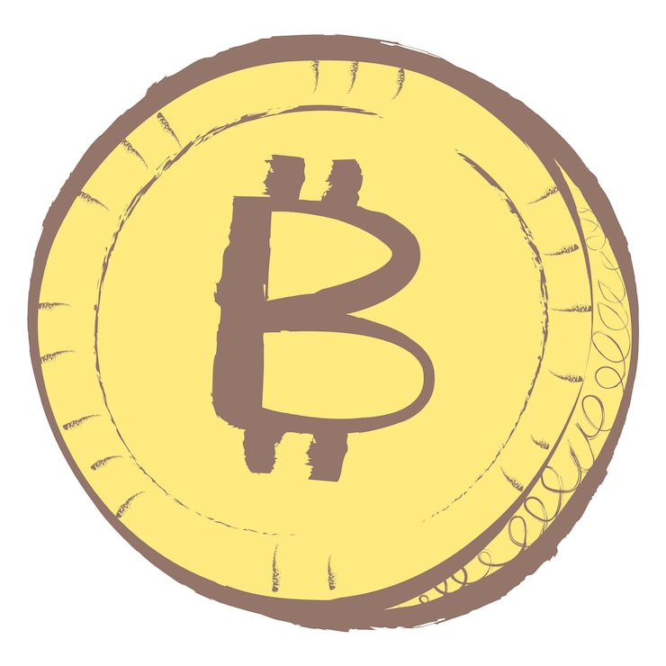 Photo bitcoin cryptocurrency png sticker pastel doodle in aesthetic design on transparent background