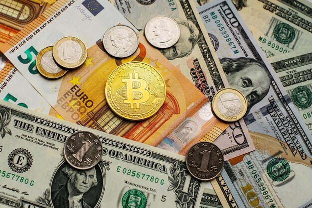 Photo bitcoin currency digital finance economy