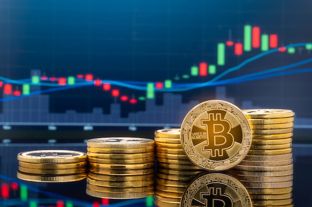 Bitcoin en cryptocurrency beleggen concept.