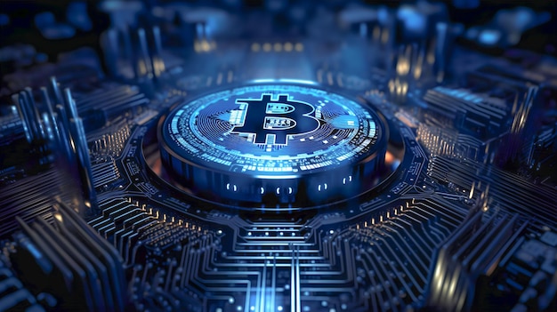 Bitcoin futuristic creative background image