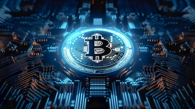 Bitcoin futuristic creative background image