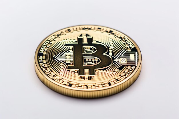 a bitcoin gold coin isolated on white background