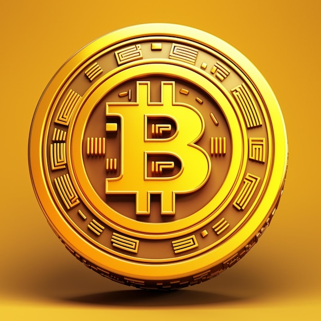 Bitcoin gouden munt 3D