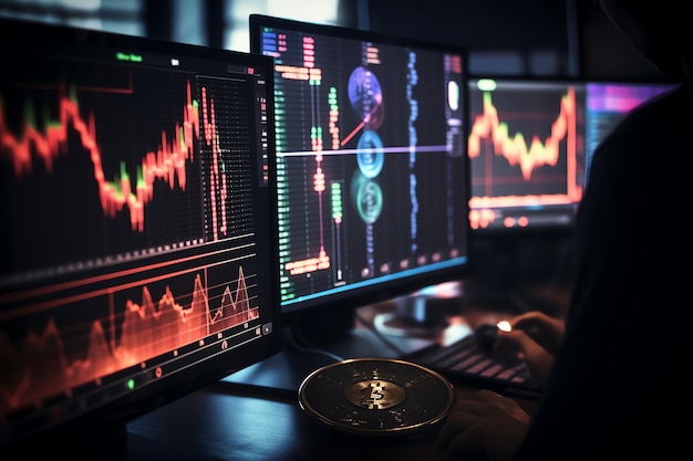 Bitcoin-handel met kaarsen technische analyse