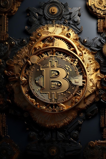 Photo bitcoin high quality wall paper of crypto currency