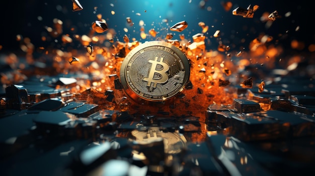 Photo bitcoin high quality wall paper of crypto currency