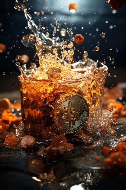 Photo bitcoin high quality wall paper of crypto currency