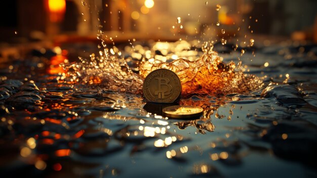 Photo bitcoin high quality wall paper of crypto currency