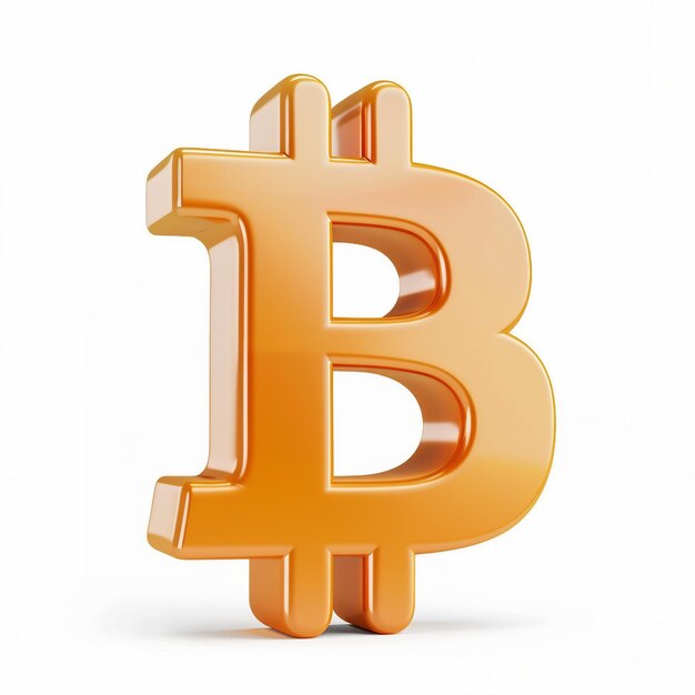 Bitcoin-icon 3D-rendering van witte achtergrond generatieve AI