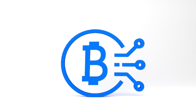 Bitcoin icon on white background. 3d render illustration