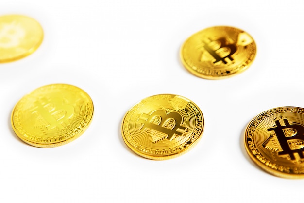 Bitcoin, internet currency coin isolated on white background